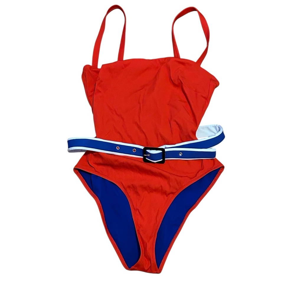 Paolita Bergamot Athena One Piece Belted Swimsuit Size Large $275 Bathing Suit